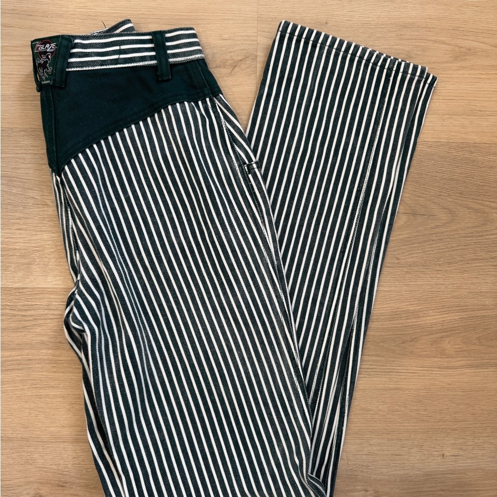 Striped Green and White Pants